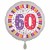 Luftballon aus Folie, 60. Geburtstag, Happy Birthday, weiss, ohne Helium