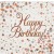 Geburtstagsservietten Happy Birthday, Rosegold Holografisch, 16 Stück