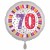 Luftballon aus Folie, 70. Geburtstag, Happy Birthday, weiss, ohne Helium