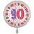 Luftballon aus Folie, 90. Geburtstag, Happy Birthday, weiss, ohne Helium