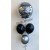 Orbz Luftballon Schwarz-Silber mit individueller Zahl
