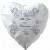 Weißer Herzluftballon, Alles Gute zum Hochzeitstag, inklusive Helium