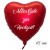 Alles Gute zur Hochzeit! Herzluftballon aus Folie, Satin Rot, 45 cm, inklusive Helium-Ballongas