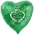 Grüner Herzluftballon, "Alles Gute zur Petersilienhochzeit" , inklusive Helium