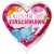 Alles Liebe zur Einschulung. Weißer, herzförmiger Luftballon, pink,  zum Schulanfang, zur Einschulung, ohne Helium
