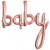 Baby Schriftzug, Rosegold, ungefüllt zur Befüllung mit Luft, Ballon zu Geburt, Taufe, Babyparty