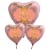 Ballon-Bouquet Herzluftballons Roségold zum 86. Geburtstag, 1 x 71 cm und 2 x 45 cm, Rosa-Gold