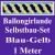 Ballongirlande Blau-Gelb, 1 Meter, Selbstbau-Set mit Dekoscheiben