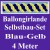 Ballongirlande Blau-Gelb, 4 Meter, Selbstbau-Set mit Dekoscheiben