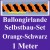 Ballongirlande Orange-Schwarz, 1 Meter, Selbstbau-Set mit Dekoscheiben