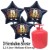 Silvester Dekoration, 20 Luftballons, schwarze Sterne, 2022, Frohes Neues Jahr, mit 2,2 L Helium-Einweg