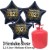 Silvester Dekoration, 20 Luftballons, schwarze Sterne, goldene 2023, mit 2,2 L Helium-Einweg
