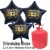 Silvester Dekoration, 20 Luftballons, schwarze Sterne, goldene 2024, mit 2,2 L Helium-Einweg