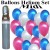 Midi-Set 2, 50 Luftballons Metallic, Frankreich-Farben, Blau-Weiß-Rot mit 3,5 Liter Helium-Mehrwegflasche