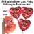 Maxi-Set 8, 50 Herzballons aus Folie, I Love You, mit Helium
