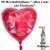 Alles Gute zur Hochzeit Midi-Set, 30 rote Herzluftballons mit der 3 Liter Ballongasflasche