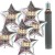 Maxi-Set Silvester, "2023", 100 silberne Sternballons aus Folie mit Helium