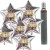 Maxi-Set Silvester, "2026", 100 silberne Sternballons aus Folie mit Helium