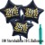 Maxi-Set Silvester, 2026 - Happy New Year, 100 Sternballons aus Folie (Schwarz) mit Helium