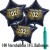 Maxi-Set Silvester, 2026 - Feuerwerk, 100 Sternballons aus Folie (Schwarz) mit Helium