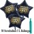 Midi-Set Silvester, 2026 - Feuerwerk, 50 Sternballons aus Folie (Schwarz) mit Helium