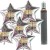 Midi-Set Silvester, "2025", 50 silberne Herzballons aus Folie mit Helium