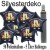 Midi-Set Silvester, 2026 - Champagner und Feuerwerk, 50 Sternballons aus Folie (Schwarz) mit Helium