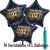 Midi-Set Silvester, 2027 - Feuerwerk, 50 Sternballons aus Folie (Schwarz) mit Helium