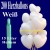 Super-Maxi-Set 1W, 200 weiße Herzluftballons mit Helium