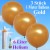 3 Stück 1 Meter große Rundballons in Gold-Metallic aus Latex mit Heliumflasche und Zubehör