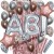 Abi 2024 Chrome Rosegold-Silber, Deko-Set mit Luftballons zum Abitur, 26-teilig