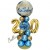 Partydeko mit LED-Beleuchtung zum 20. Geburtstag in Blau und Gold, Happy Birthday