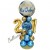 Partydeko mit LED-Beleuchtung zum 21. Geburtstag in Blau und Gold, Happy Birthday