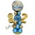 Partydeko mit LED-Beleuchtung zum 82. Geburtstag in Blau und Gold, Happy Birthday