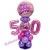 Partydeko mit LED-Beleuchtung zum 50. Geburtstag in Pink und Lila, Happy Birthday