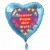 Bester Papa der Welt! Herzluftballon, türkis, 45 cm, aus Folie zum  Vatertag mit Ballongas-Helium