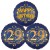 Ballon-Bukett, 3 Luftballons, Satin Navy & Gold 29 Happy Birthday zum 29. Geburtstag, inklusive Helium