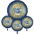 Bouquet aus Silvester Deko-Luftballons, 3 x 45 cm & 1 x 70 cm, Happy New Year, mit Helium