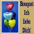Bouquet aus 6 bunten Herz-Helium-Luftballons und einem roten Herzballons "Ich liebe Dich!", zu Liebe, Hochzeit und Valentinstag