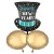Silvester, Neujahr Bouquet, großer Zylinder-Luftballon aus Folie, 60 cm und 2 Ballons in Gold, inklusive Helium