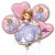 Ballon-Bouquet aus 5 Disney Sofia die Erste Luftballons, Happy Birthday, inklusive Helium zum Kindergeburtstag