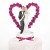 Hochzeitstorten-Dekoration Hochzeitspaar vor Rosenherz, Pink