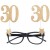 Party-Brille Gold Glitter, Zahl 30 zum 30. Geburtstag