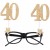 Party-Brille Gold Glitter, Zahl 40 zum 40. Geburtstag