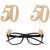 Party-Brille Gold Glitter, Zahl 50 zum 50. Geburtstag