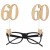 Party-Brille Gold Glitter, Zahl 60 zum 60. Geburtstag