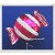 Candy Luftballon aus Folie mit Helium, Fuchsia, Stripes