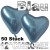 Chrome Herzuftballons Blau, Latex 33 cm Ø 50 Stück