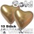 Chrome Herzuftballons Gold, Latex 33 cm Ø 10 Stück