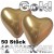 Chrome Herzuftballons Gold, Latex 33 cm Ø 50 Stück